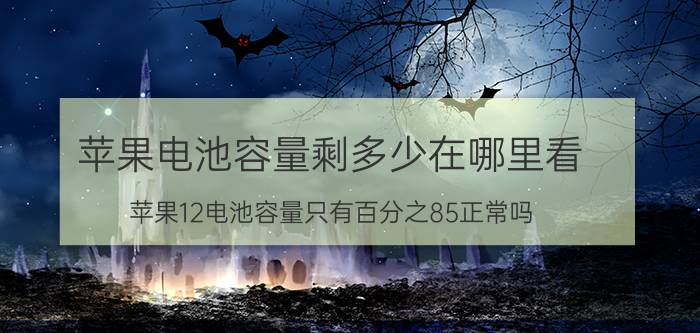 苹果电池容量剩多少在哪里看 苹果12电池容量只有百分之85正常吗？